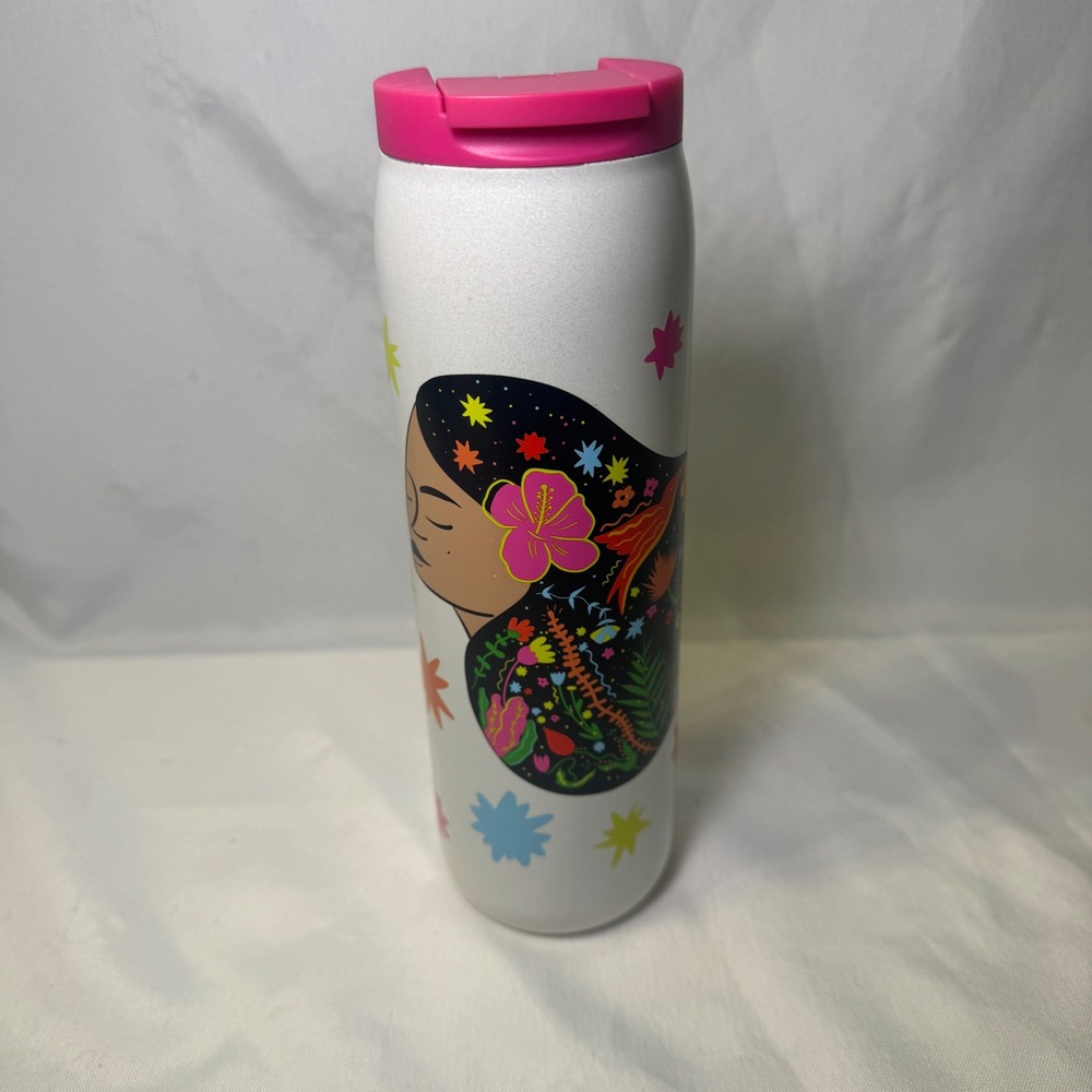 Starbucks‎ Manuela Guillen 16oz Stainless Steel Tumbler Pink Lid 2023 Heritage